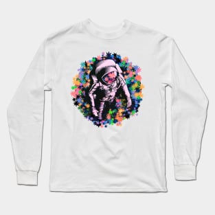 Astronaut in Flower Field Long Sleeve T-Shirt